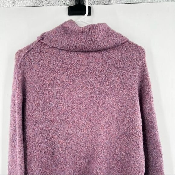 Free people purple wool blend sweater size S cowl turtleneck - Picture 8 of 11